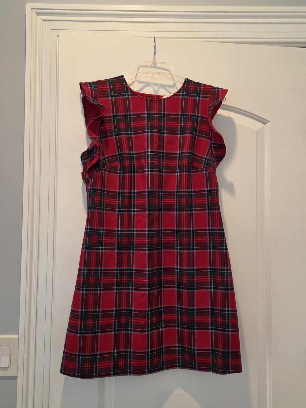 Vineyard Vines Red Plaid Ruffle-Trim Mini Dress
